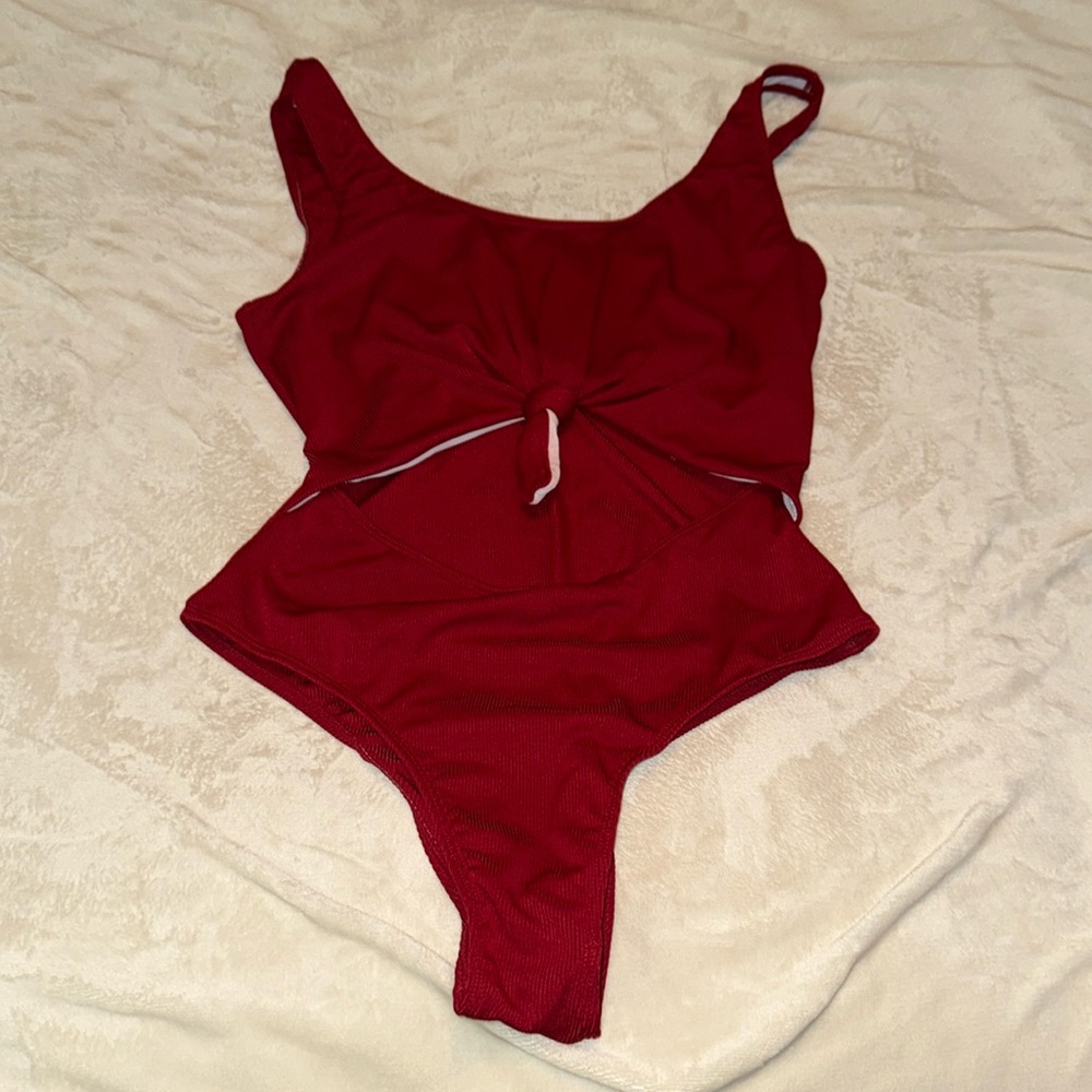 SHEIN RED ONE PIECE BATHING SUIT XL
